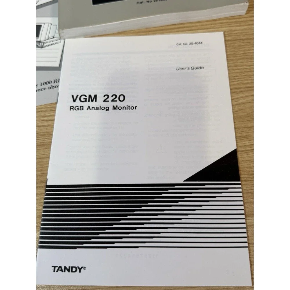 Vintage Tandy 1000 RLX Manual Lot MS-DOS The Basics VGM 220 Monitor Quick Start